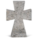 Lord Is My Rock Distressed White Cross 5.75 x 4 Resin Decorative Wall and Tabletop Frame