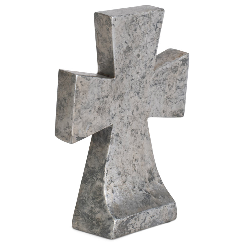 Lord Is My Rock Distressed White Cross 5.75 x 4 Resin Decorative Wall and Tabletop Frame
