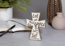 Lord Is My Rock Distressed White Cross 5.75 x 4 Resin Decorative Wall and Tabletop Frame
