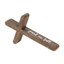 Dicksons Paid In Full Wood Look 10 x 5 Inch Resin Stone Tabletop Cross