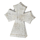 Dicksons Faith Cross White Washed 6 x 5 Resin Stone Tabletop Figurine