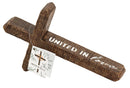 United In Love Brown Leaning Cross 10 x 5.5 Resin Decorative Tabletop Figurine
