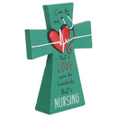 Care Love Nursing Teal Cross 6 x 4.5 Resin Decorative Wall and Tabletop Frame