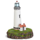 Weathered White Lighted Lighthouse 5 inch Resin Decorative Tabletop Figurine