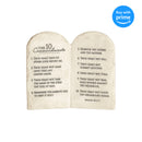 10 Commandments Whitewash Stone Tablet 6 x 6.5 Resin Decorative Wall and Tabletop Sign Plaque