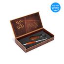 Man of God 2 Piece Metal Woodgrain Ballpoint Pen and Leatherette Keychain Gift Boxed Set