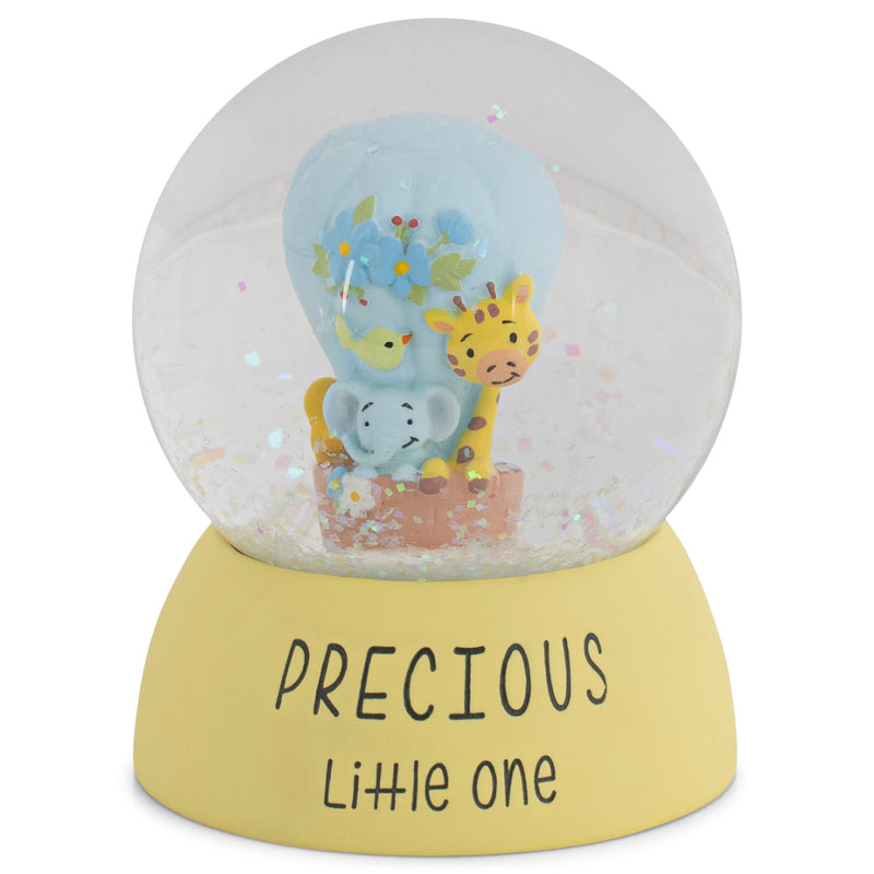 Precious Little One Yellow Base 4 x 3 Resin Decorative Tabletop Glitter Snow Globe