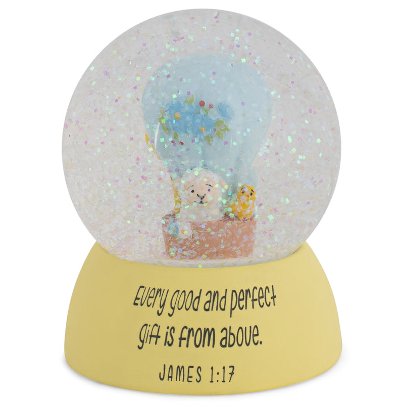 Precious Little One Yellow Base 4 x 3 Resin Decorative Tabletop Glitter Snow Globe