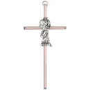 Praying Little Girl Pink 6 Inch Metal Hanging Wall Cross
