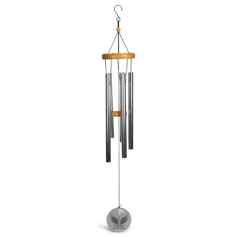 Thought Of You Today Silver Tone Striker 35 x 5 Aluminum Wind Chime Noisemaker