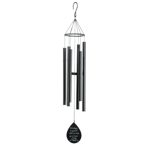 Hold You In My Heart Midnight Black 42 inch Aluminum Metal Wind Chime Noisemaker