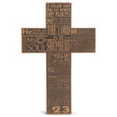 Psalm 23 Golden Brown 11 x 7 Resin Decorative Hanging Wall Cross