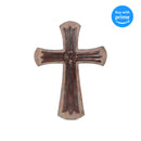 Rustic Brown Floral 14 x 10 Resin Decorative Hanging Wall Cross