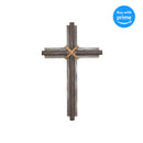 Dicksons Rope Center Rustic Natural Brown 16 x 10 Wood and Metal Hanging Wall Cross