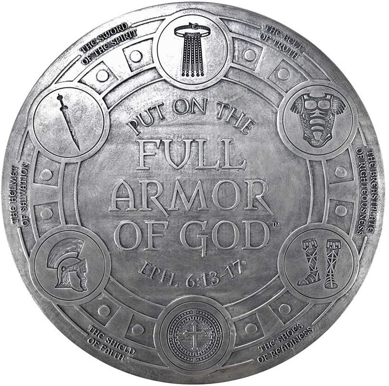 Armor of God Silver Toned 12 x 12 Resin Tabletop or Wall Plaque Sign