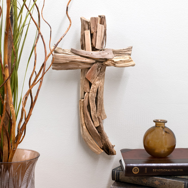 Driftwood Twigs 16 Inch Wood Decorative Hanging Wall Cross